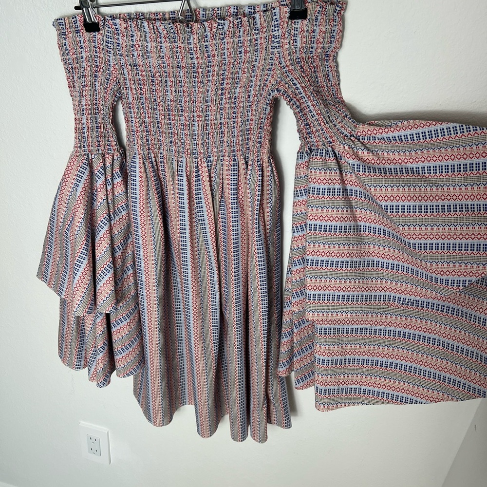 Caroline Constas Multicolor Bell-Sleeve Dress